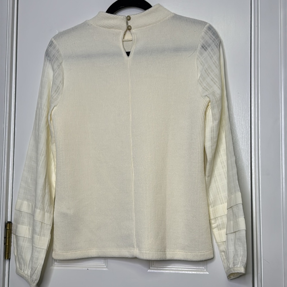 Madewell Cream Ribbed Mandarin Collar Sweater - Picture 5 of 10